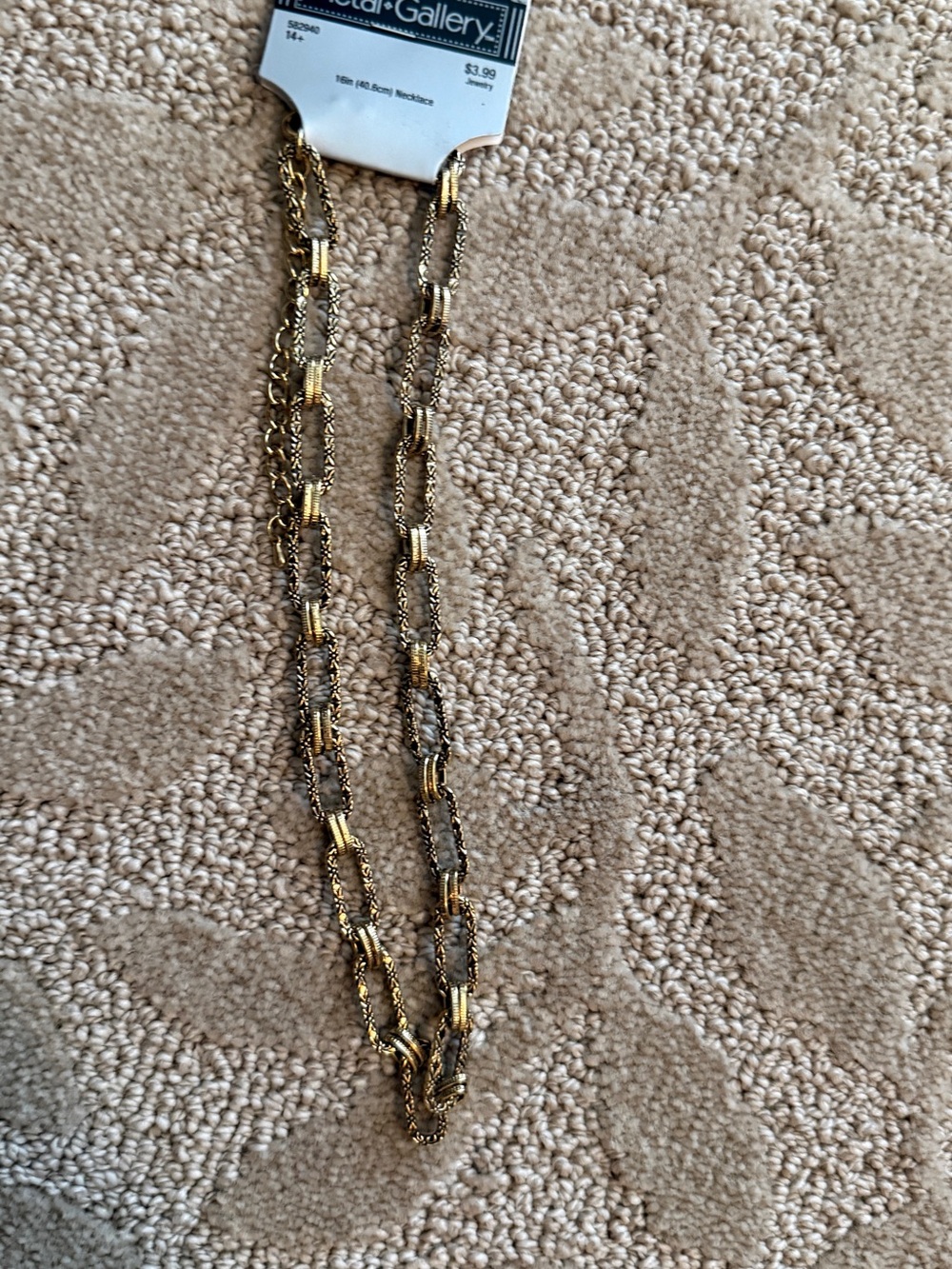 Gallery Gold-Tone Textured Link Necklace